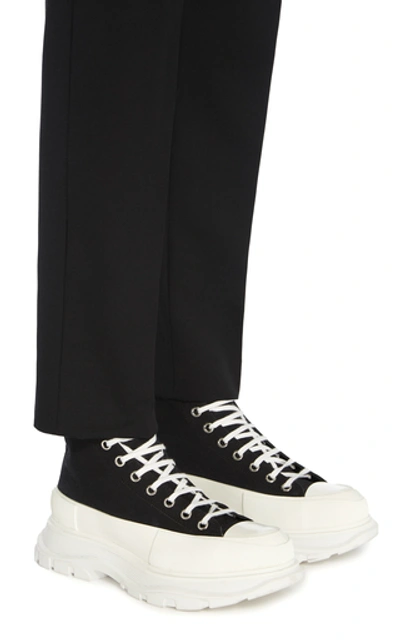 Shop Alexander Mcqueen Cotton-canvas Sneakers In Black