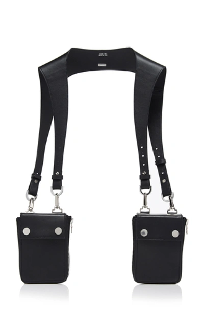 Shop Amiri Leather Harness Bag In Black