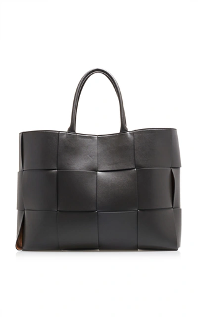 Shop Bottega Veneta Intrecciato Leather Tote Bag In Grey