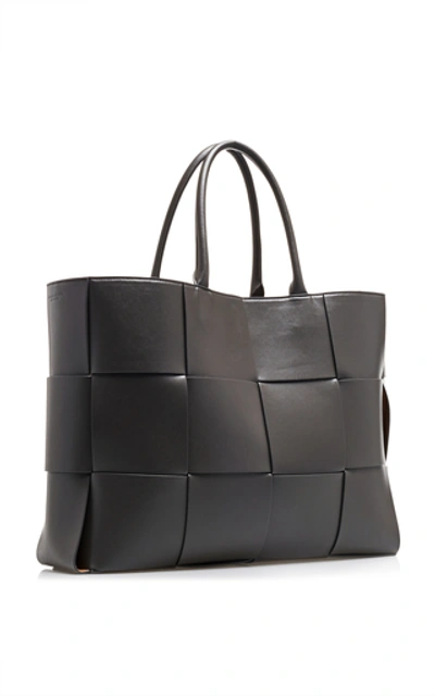 Shop Bottega Veneta Intrecciato Leather Tote Bag In Grey