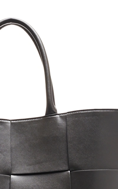 Shop Bottega Veneta Intrecciato Leather Tote Bag In Grey