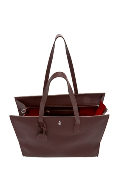 Shop Mark Cross Fitzgerald Leather Tote Bag In Red