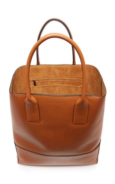 Shop Bottega Veneta Leather Tote Bag In Brown