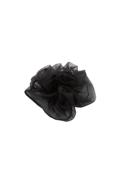 Shop Sophie Buhai Oversized Silk-organza Hair Tie In Black