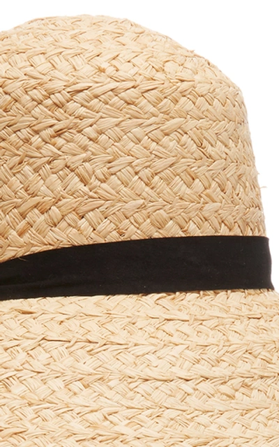 Shop Janessa Leone Sammy Ribbon-trimmed Straw Hat In Neutral
