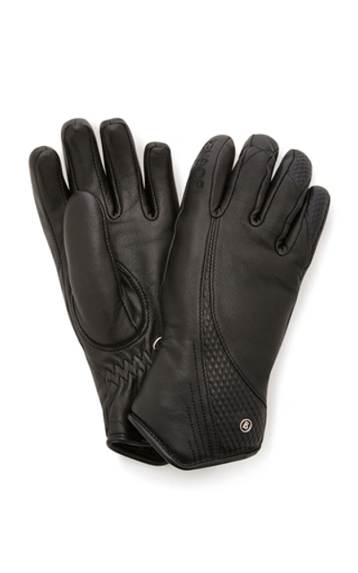 Shop Bogner Meli Leather Down Gloves In Black