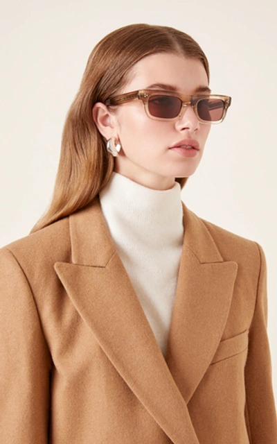 Shop Oliver Peoples Jaye Rectangular-frame Acetate Sunglasses In Neutral