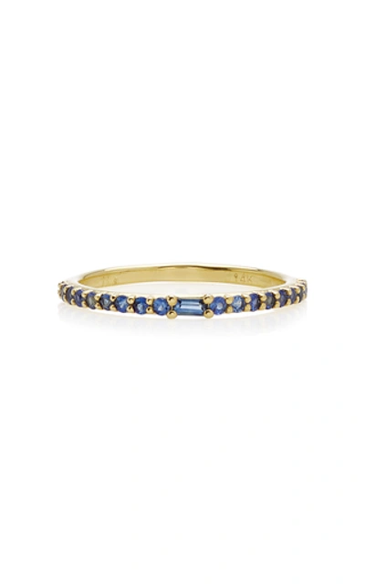 Shop Ila Manava 14k Gold Sapphire Ring In Blue