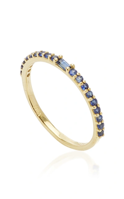 Shop Ila Manava 14k Gold Sapphire Ring In Blue