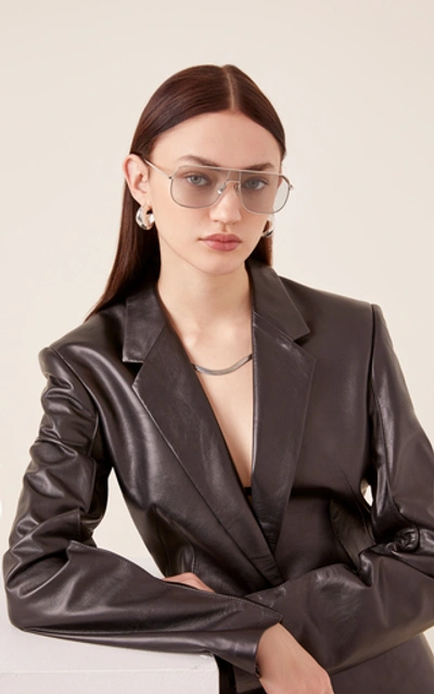 Shop Ambush Aviator-style Titanium Sunglasses In Silver