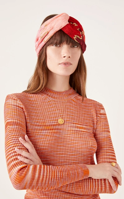 Shop Missoni Crochet-knit Headband In Red