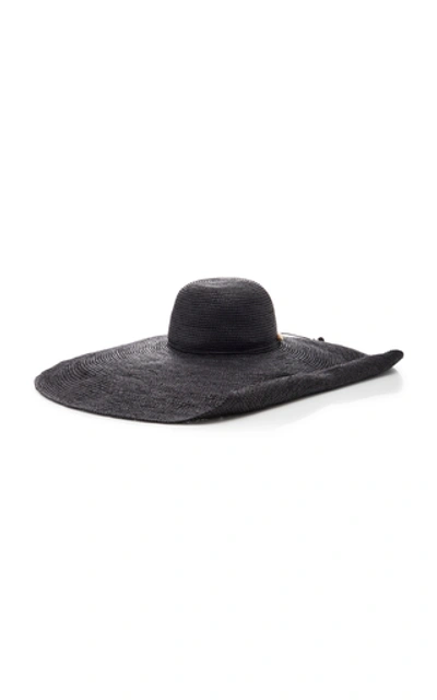 Shop Sensi Studio Oversized Embellished Straw Hat In Black