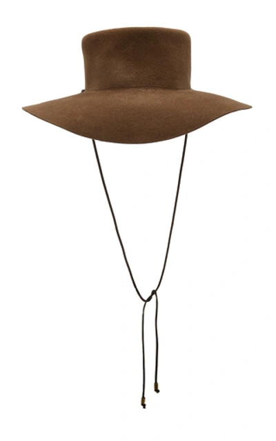 Shop Clyde Angora Gaucho Hat In Brown