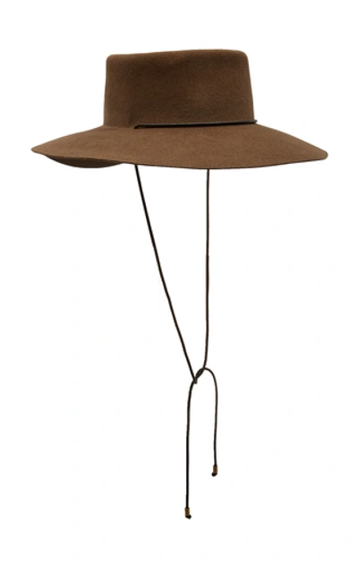 Shop Clyde Angora Gaucho Hat In Brown
