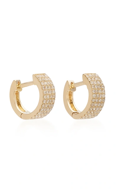 Shop Ef Collection 14k Diamond Jumbo Mini Huggie Earrings In Gold
