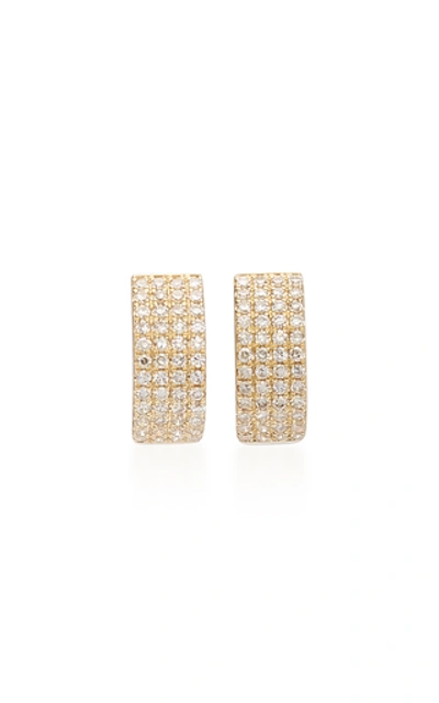 Shop Ef Collection 14k Diamond Jumbo Mini Huggie Earrings In Gold