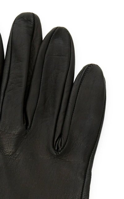 Shop Clyde Moonlight Lambskin Long Gloves In Black