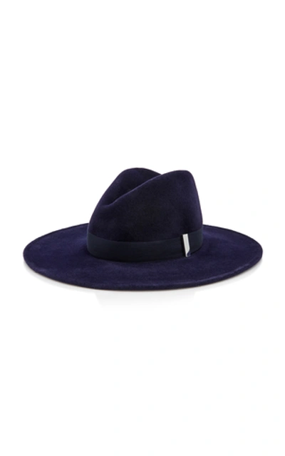 Shop Gigi Burris Exclusive Jeanne Rabbit-felt Hat In Navy