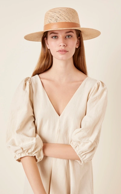 Shop Janessa Leone Kerry Wide-brim Straw Hat In Neutral