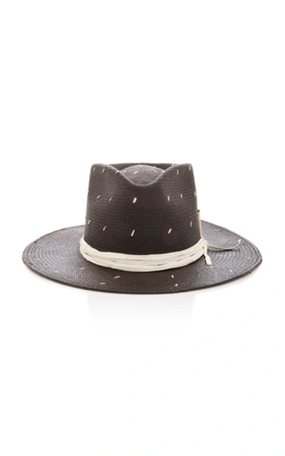 Shop Nick Fouquet Rain Dog Ribbon-trimmed Straw Hat In Navy