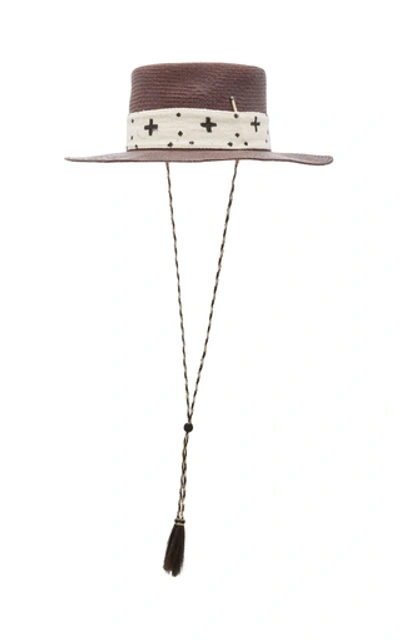 Shop Nick Fouquet Holy Water Straw Top Hat In Navy