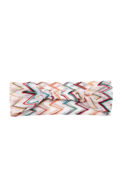 Shop Missoni Chevron Crochet-knit Headband In Multi
