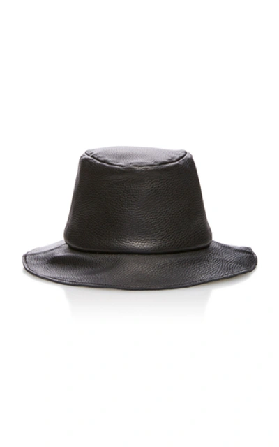 Shop Gigi Burris Bo Leather Bucket Hat In Black