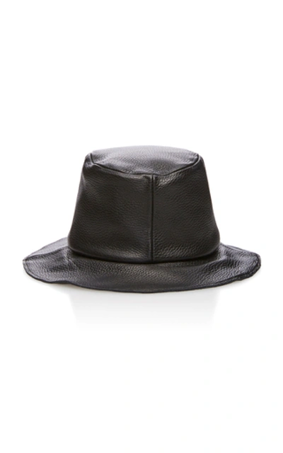 Shop Gigi Burris Bo Leather Bucket Hat In Black