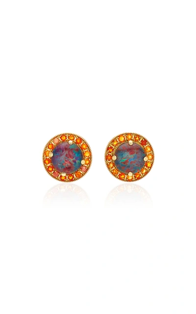 Shop Andrea Fohrman 18k Gold And Opal Earrings In Multi