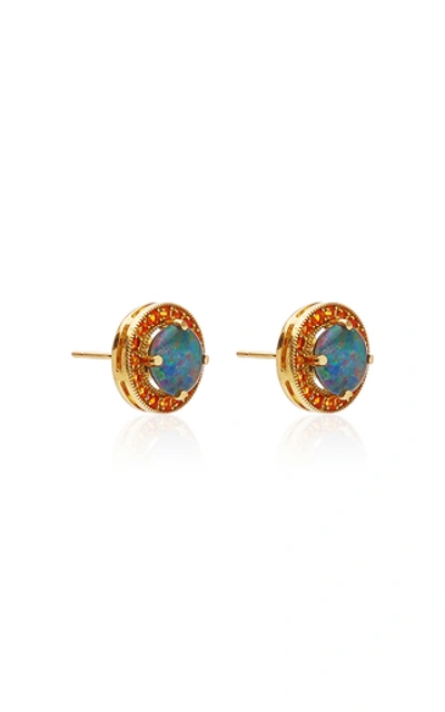 Shop Andrea Fohrman 18k Gold And Opal Earrings In Multi