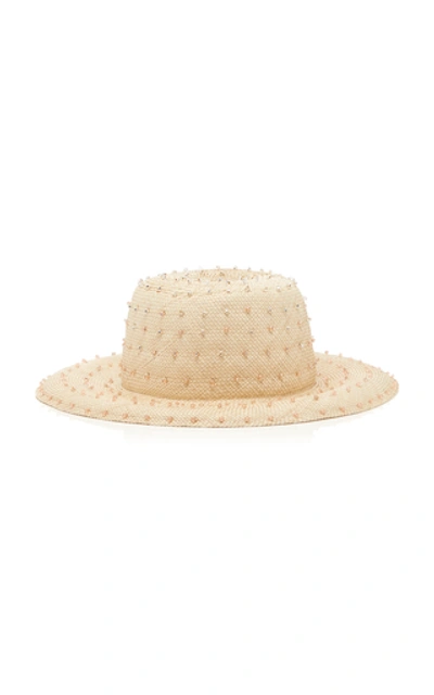 Shop Yestadt Millinery Seed Bead-embellished Hat In Neutral