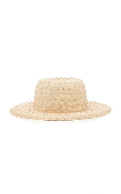 Shop Yestadt Millinery Seed Bead-embellished Hat In Neutral