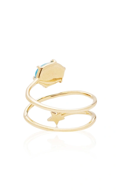 Shop Andrea Fohrman Cosmo 14k Gold, Diamond And Turquoise Ring