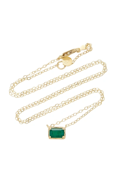 Shop Ila Women's Leone 14k Gold Emerald Necklace In Green