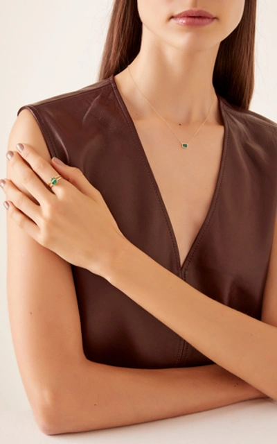 Shop Ila Leone 14k Gold Emerald Necklace In Green