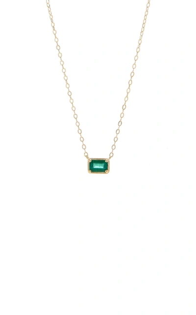 Shop Ila Leone 14k Gold Emerald Necklace In Green