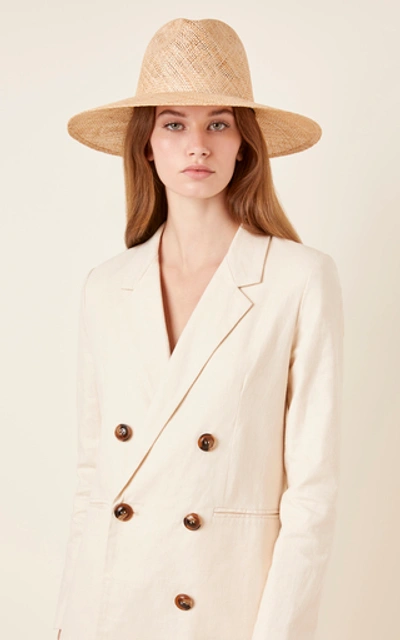 Shop Janessa Leone Kai Wide-brim Straw Hat In Neutral