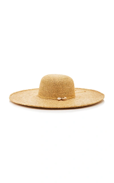 Shop Sensi Studio Lady Ibiza Dorado Embellished Straw Hat In Neutral