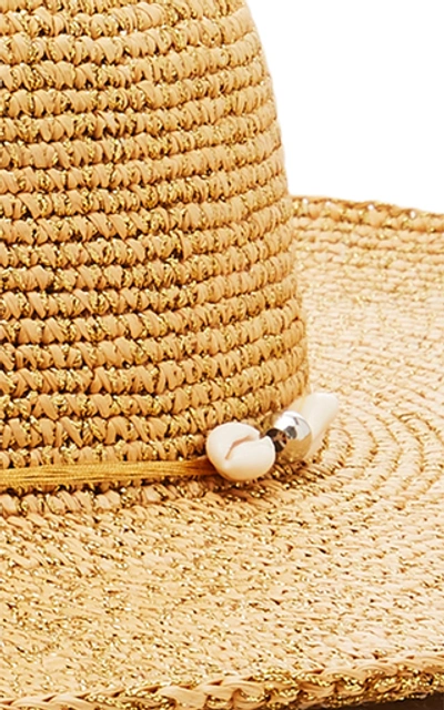 Shop Sensi Studio Lady Ibiza Dorado Embellished Straw Hat In Neutral