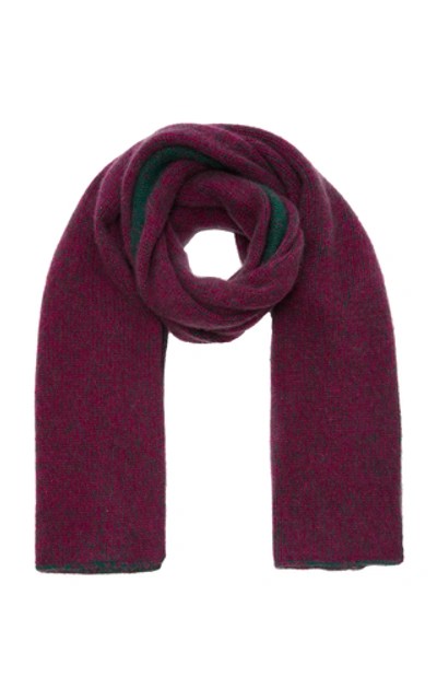Shop The Elder Statesman Two-tone Marled Cashmere Scarf In Green
