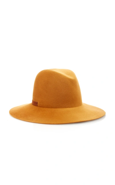 Shop Janessa Leone Dakota Wide-brim Wool Hat In Brown