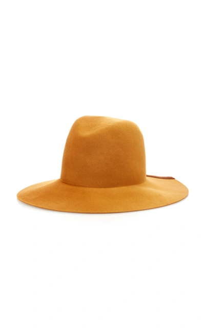 Shop Janessa Leone Dakota Wide-brim Wool Hat In Brown