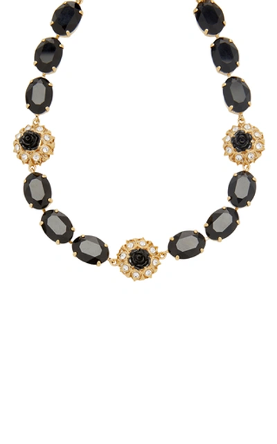 Shop Dolce & Gabbana Collana Brass And Resin Necklace In Gold