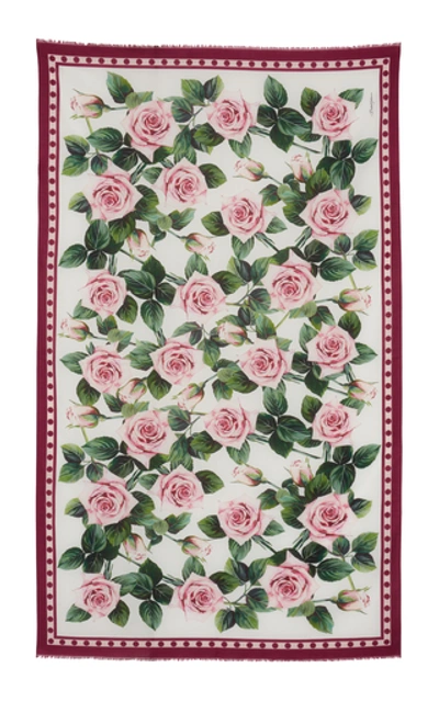 Shop Dolce & Gabbana Floral-print Silk-voile Pareo