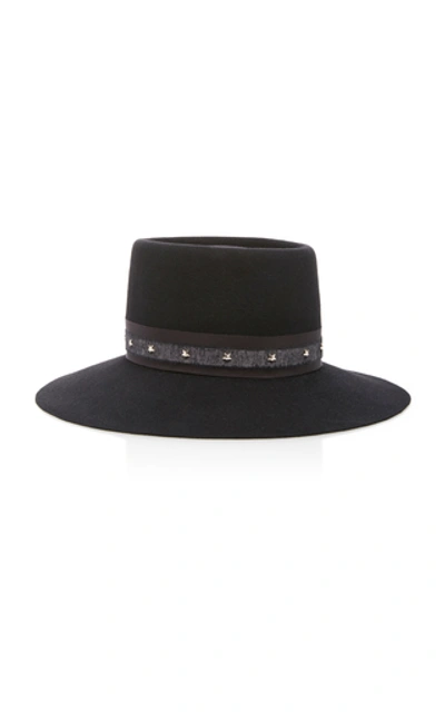 Shop Gigi Burris Maureen Wide-brim Felt Hat In Black