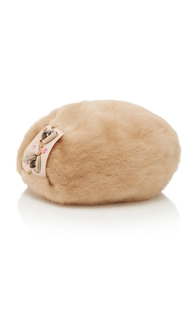 Shop Albertus Swanepoel Palomino Mink Fur Beret In Neutral