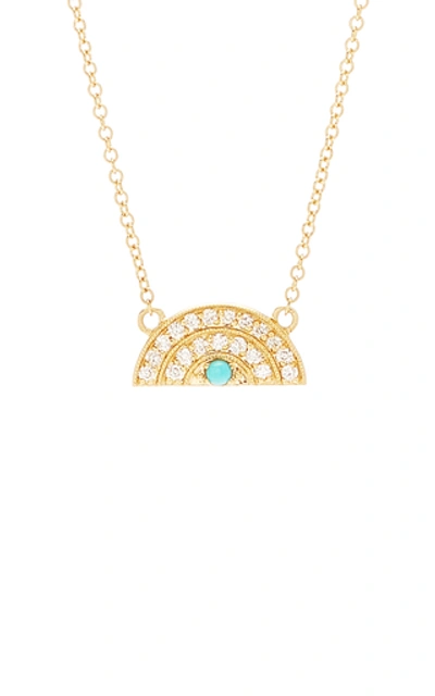Shop Andrea Fohrman 18k Gold, Diamond And Turquoise Necklace