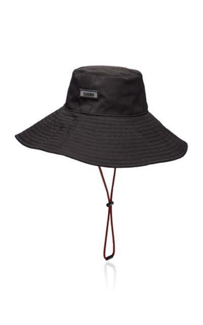 Shop Ganni Shell Hat In Black