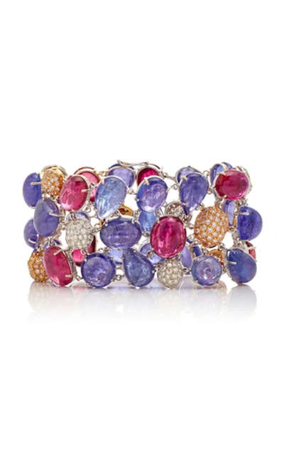 Shop Amrapali 18k Gold, Multicolored Sapphire, Tanzanite And Diamond Bracelet