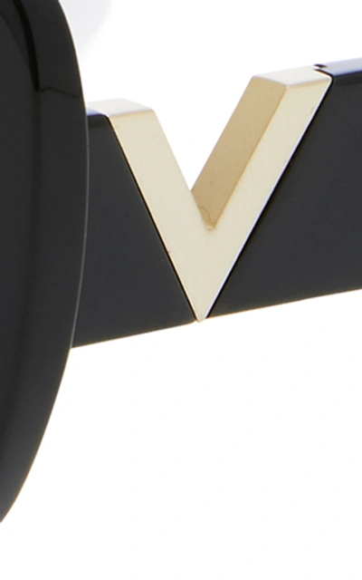 Shop Valentino Square-frame Tortoiseshell Acetate Sunglasses In Black